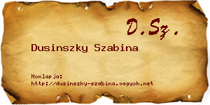 Dusinszky Szabina névjegykártya